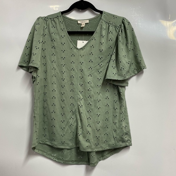 como blu size petite small green blouse NWT - Picture 1 of 6